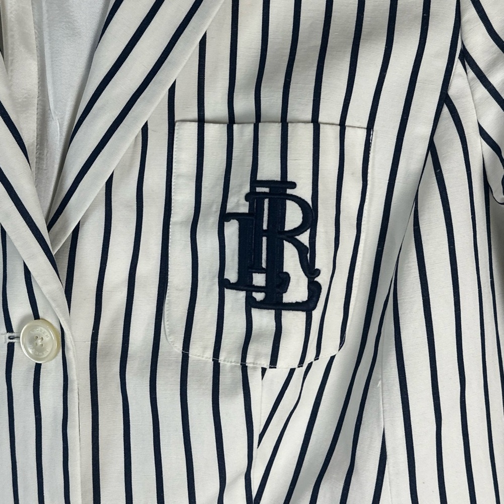 Ralph Lauren Black and White Striped Blazer - Picture 2 of 11